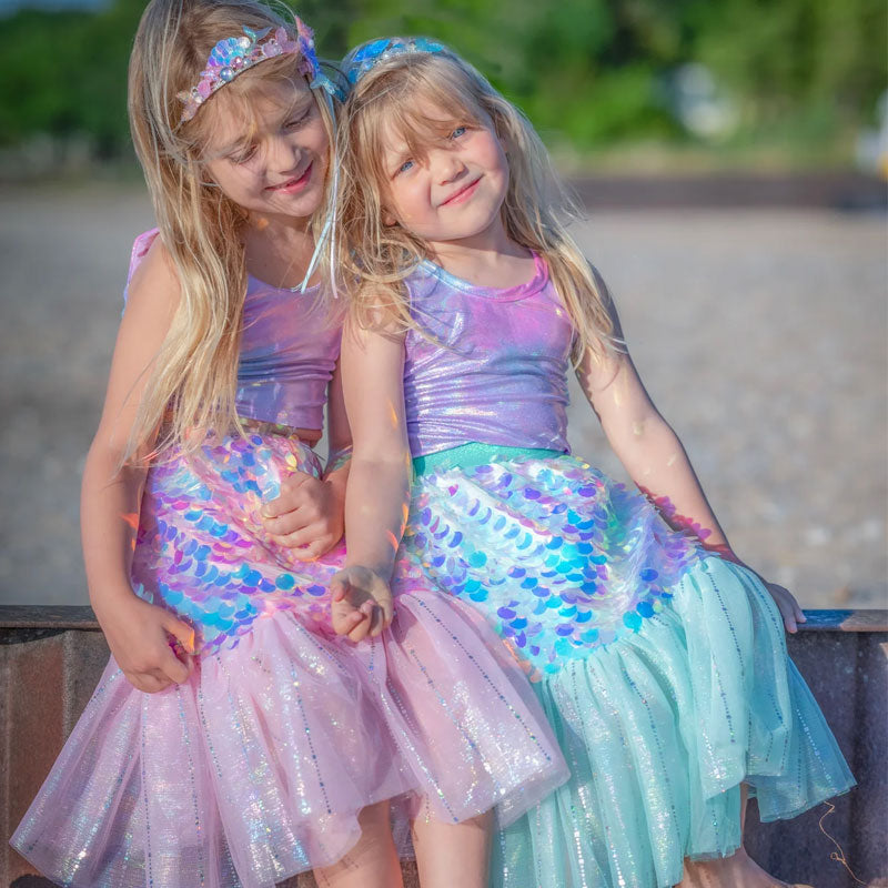 Pink mermaid sequin skirt and clip