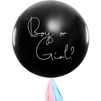 Balão L revelação menino ou menina estampado inflado com hélio