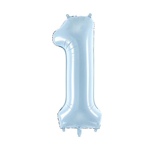 Foil balloon Numbers L light blue basic