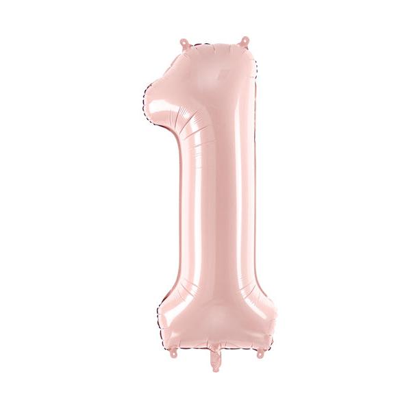 Matte powder pink L number foil balloon