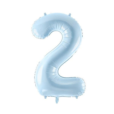 Foil balloon numbers L matte powder blue