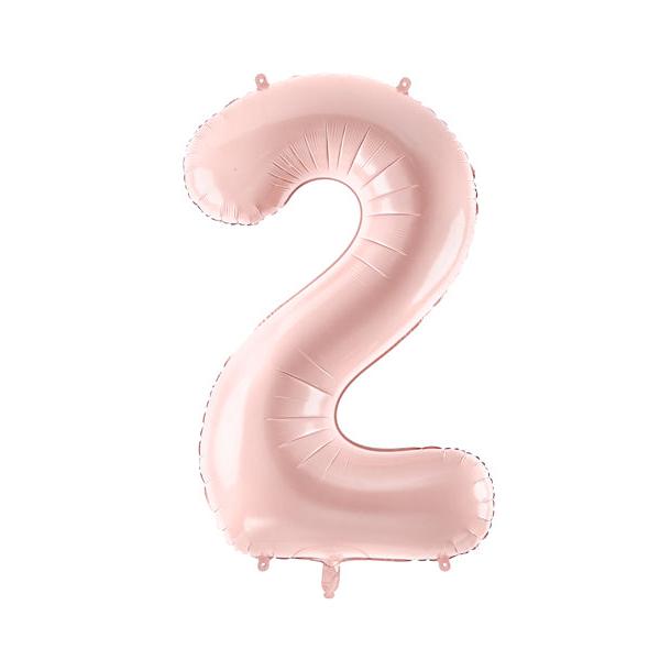 Matte powder pink L number foil balloon