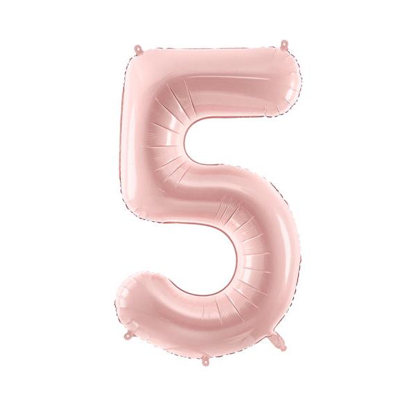 Matte powder pink L number foil balloon