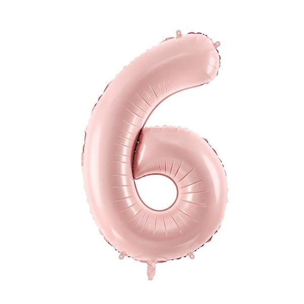 Matte powder pink L number foil balloon