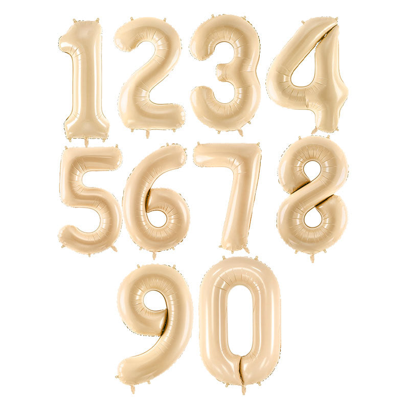 Foil balloon Numbers L beige basic