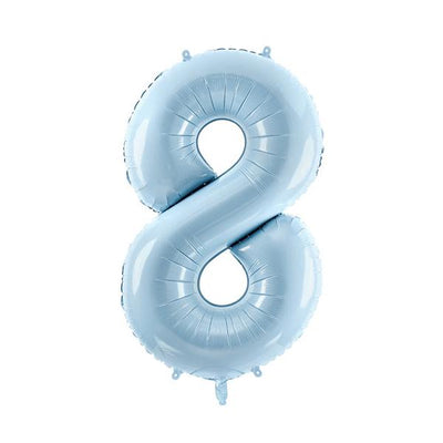 Foil balloon numbers L matte powder blue