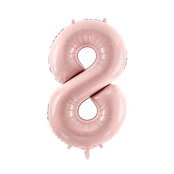 Matte powder pink L number foil balloon