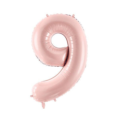 Matte powder pink L number foil balloon