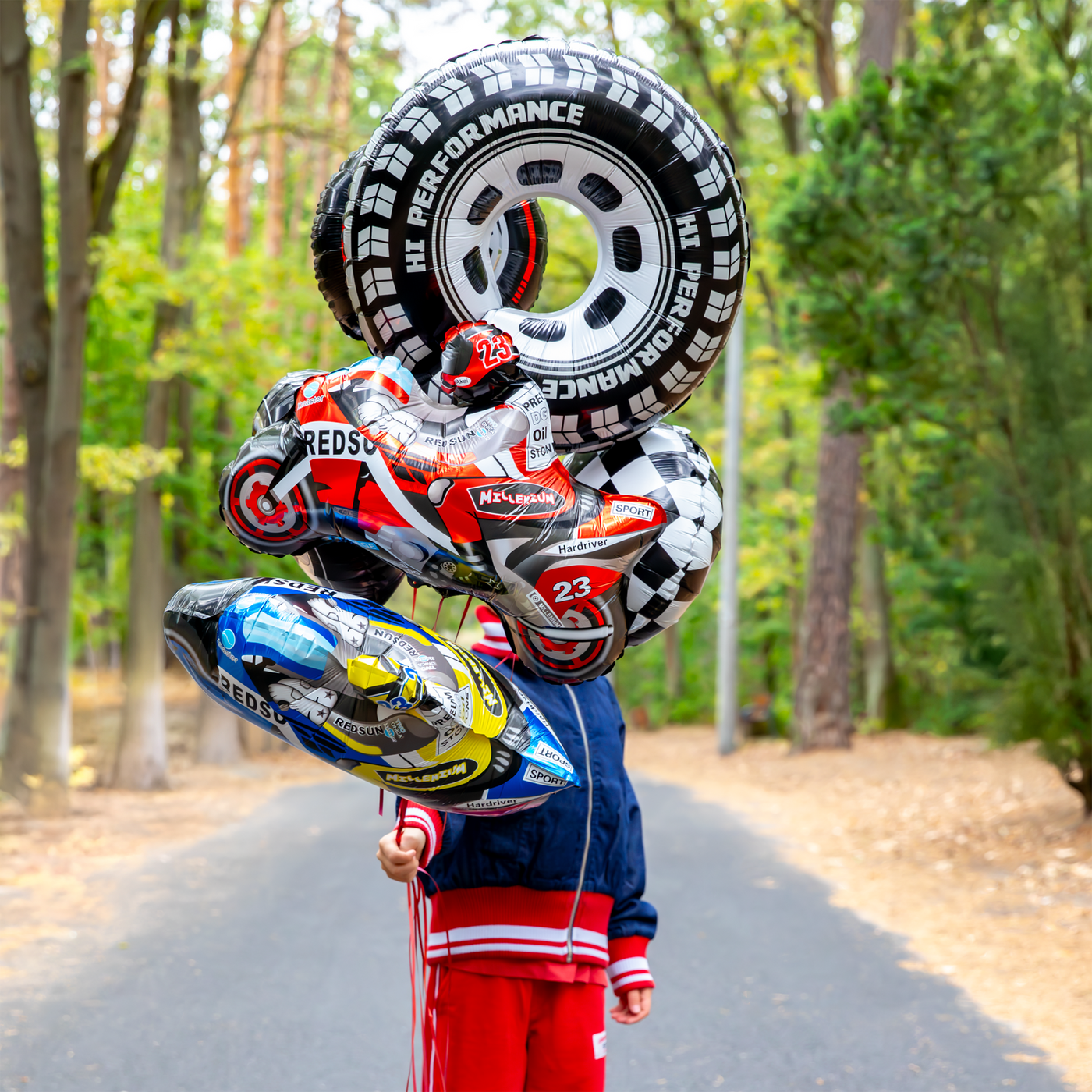 Globo foil rueda de coche de carreras XL