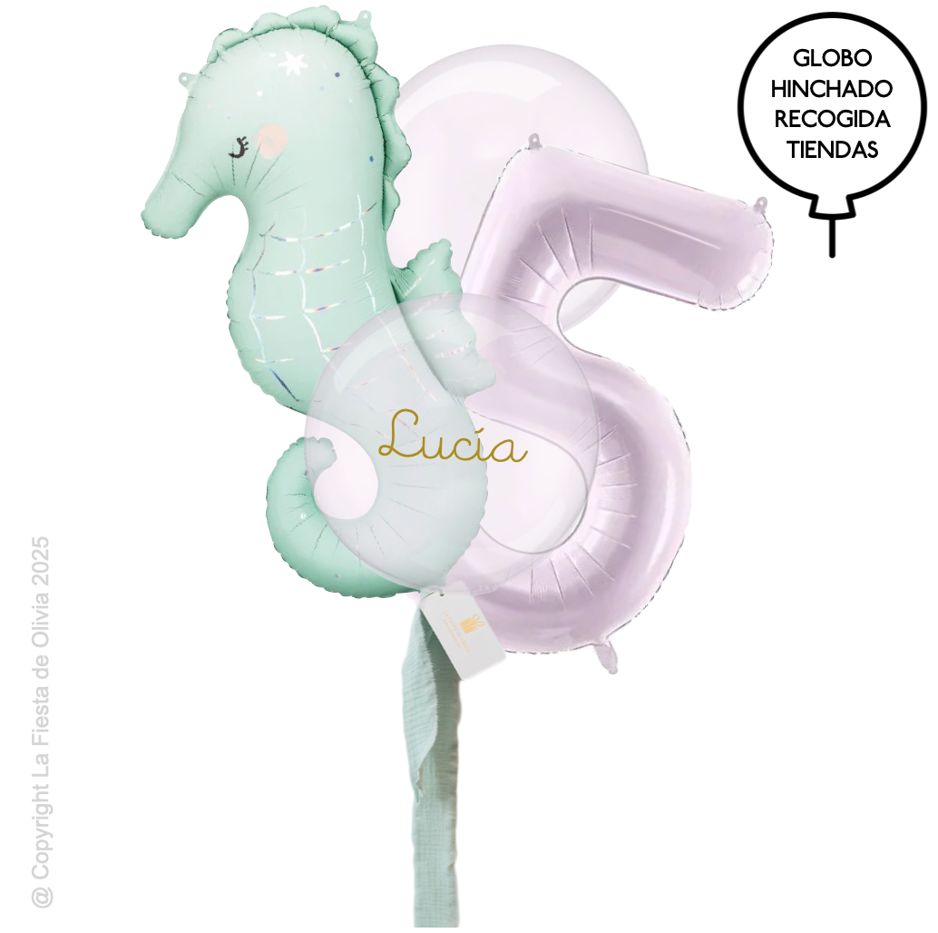 Bouquet globos BAJO EL MAR hinchados con helio