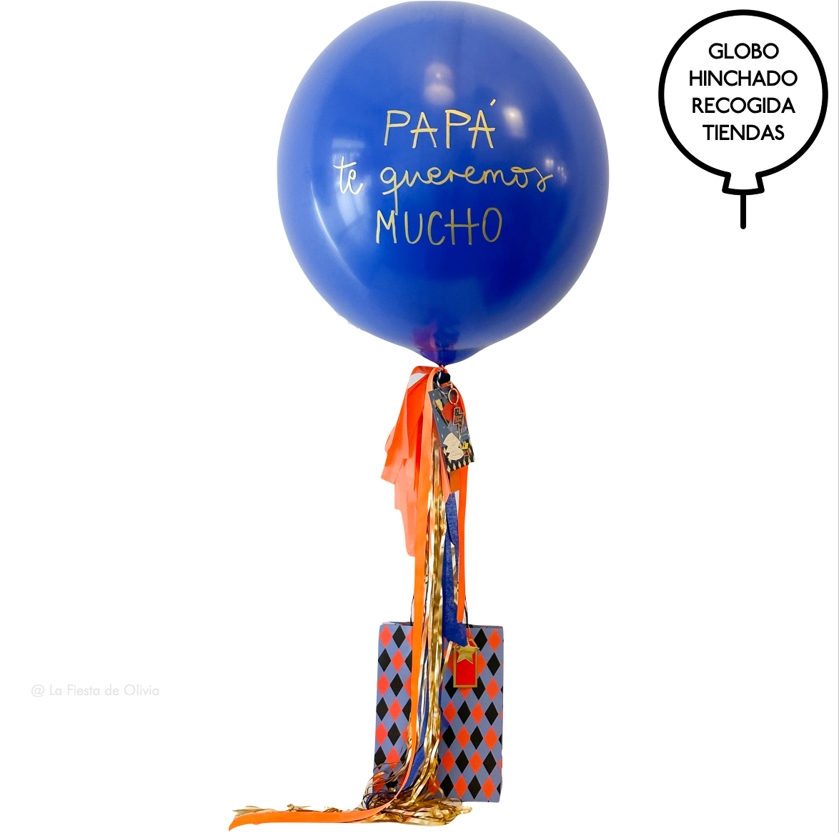 Eco XL DAD balloon keychain inflated with helium