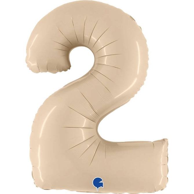 Foil XL number balloon Matte ivory