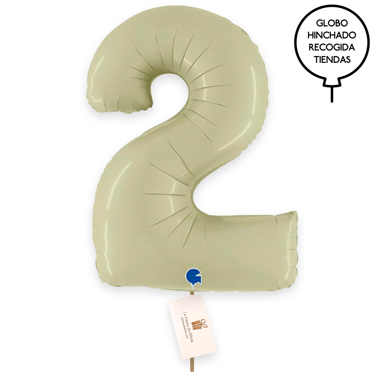 Matte sage green number balloons inflated with XL helium