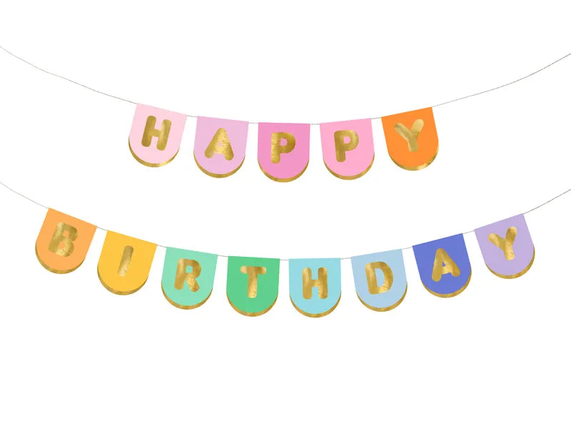 Multicolored Happy B-day pennant garland