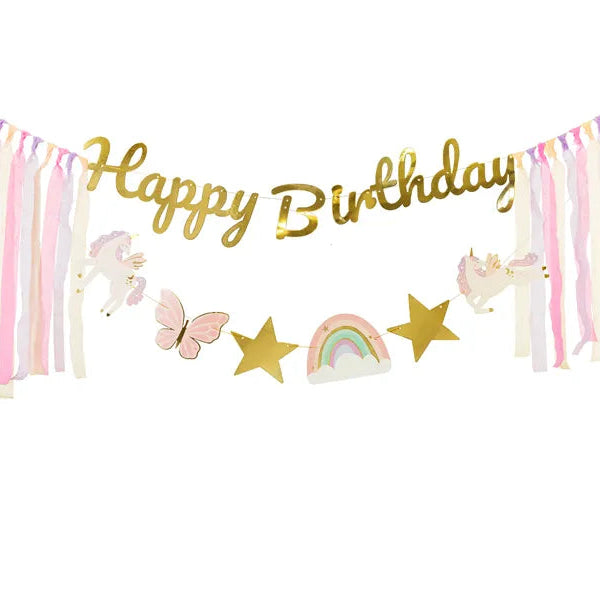 Guirlanda XL Feliz Aniversário Unicórnio