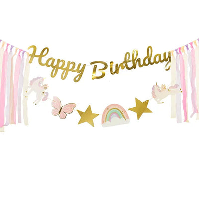 Guirlanda XL Feliz Aniversário Unicórnio