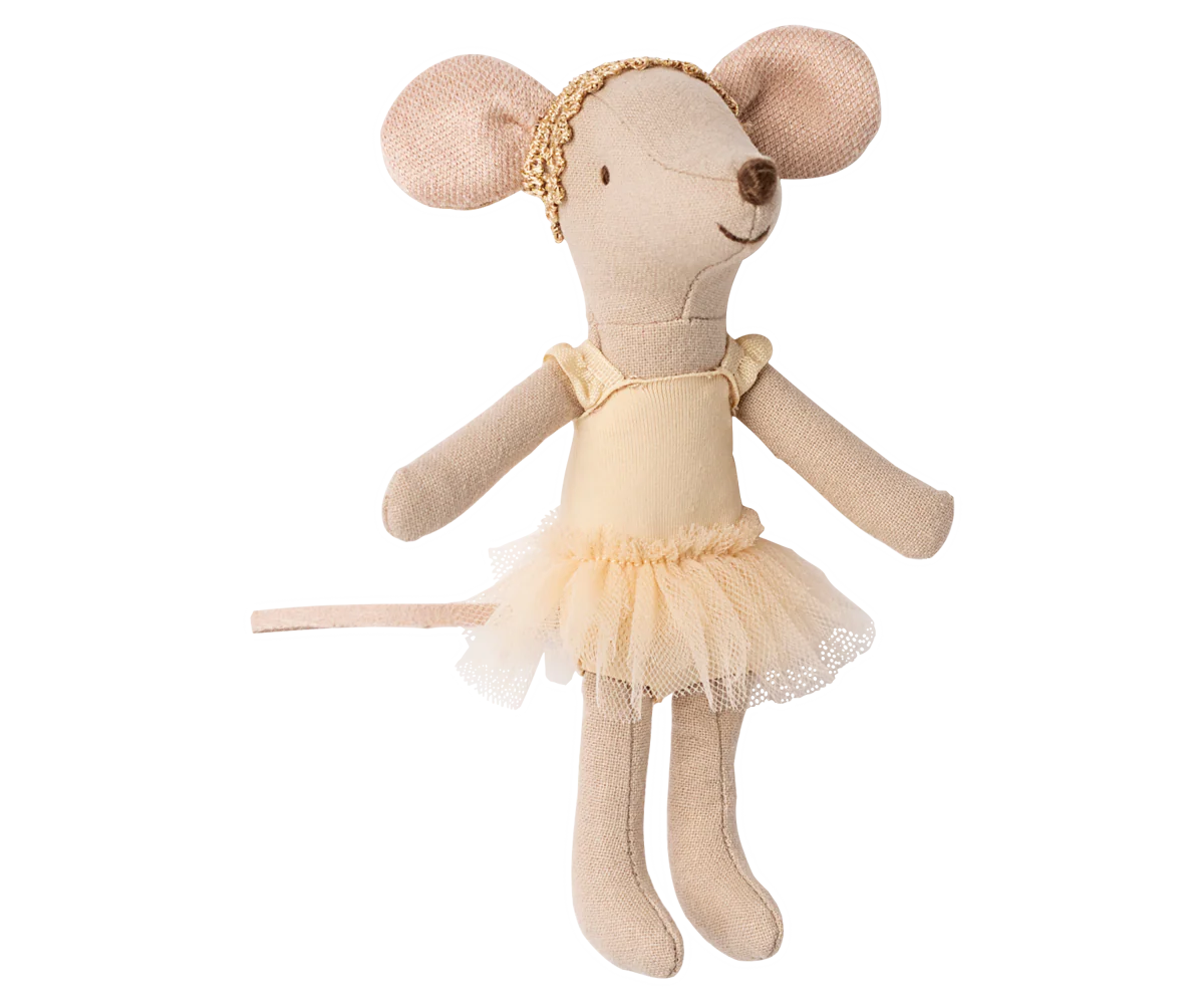 Rato bailarino Maileg creme e dourado