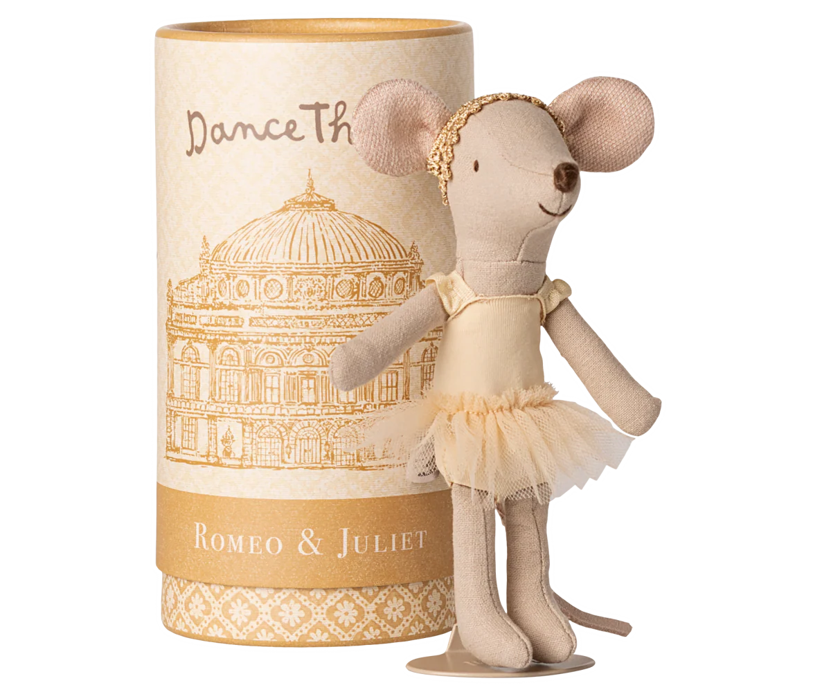 Rato bailarino Maileg creme e dourado