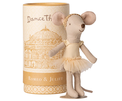 Rato bailarino Maileg creme e dourado