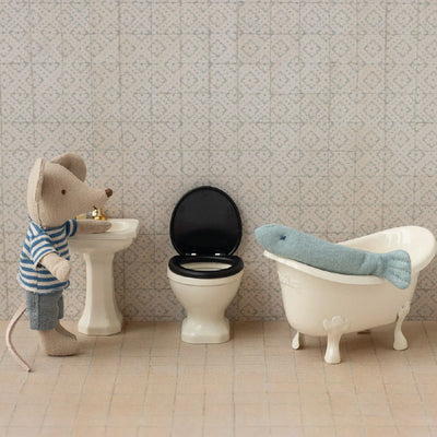 Inodoro blanco roto ratón Maileg