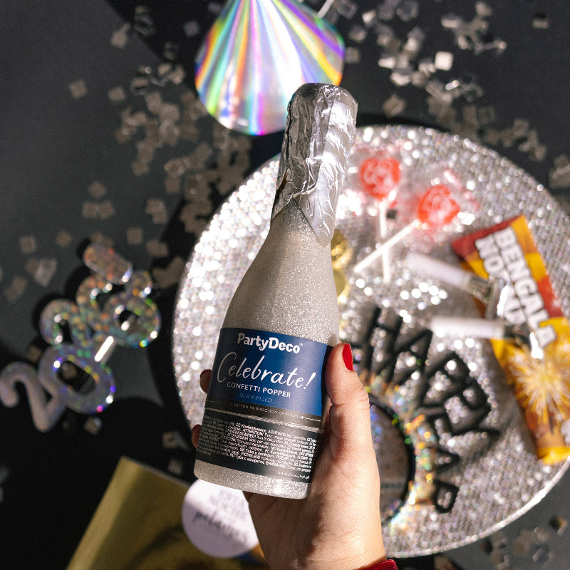 Kit cotillón 2 pers. Nochevieja plata PREMIUM