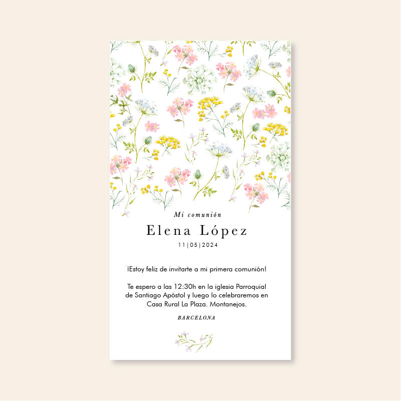 Convites personalizados de flores de primavera