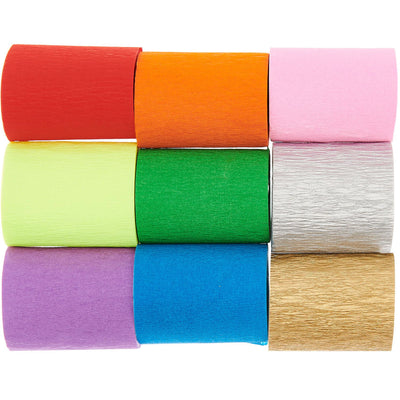 Kit cintas crepé Rainbow / 9 uds.
