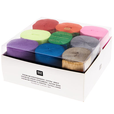 Kit cintas crepé Rainbow / 9 uds.