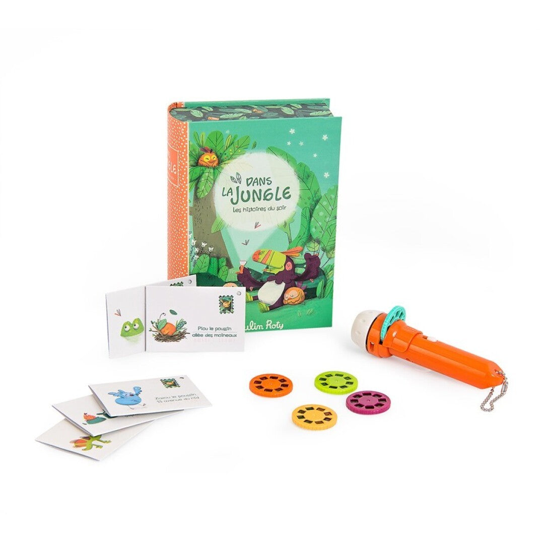Libro Linterna proyector de historias de Jungla