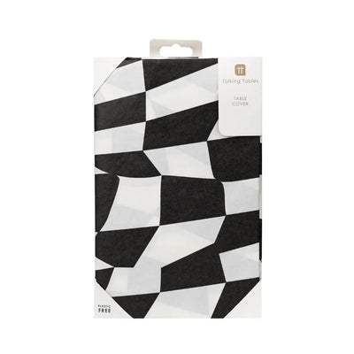 Black &amp; White Check paper tablecloth