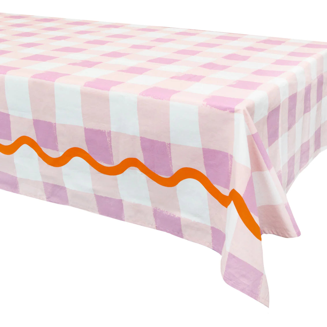 Reusable Lilac Vichy fabric tablecloth