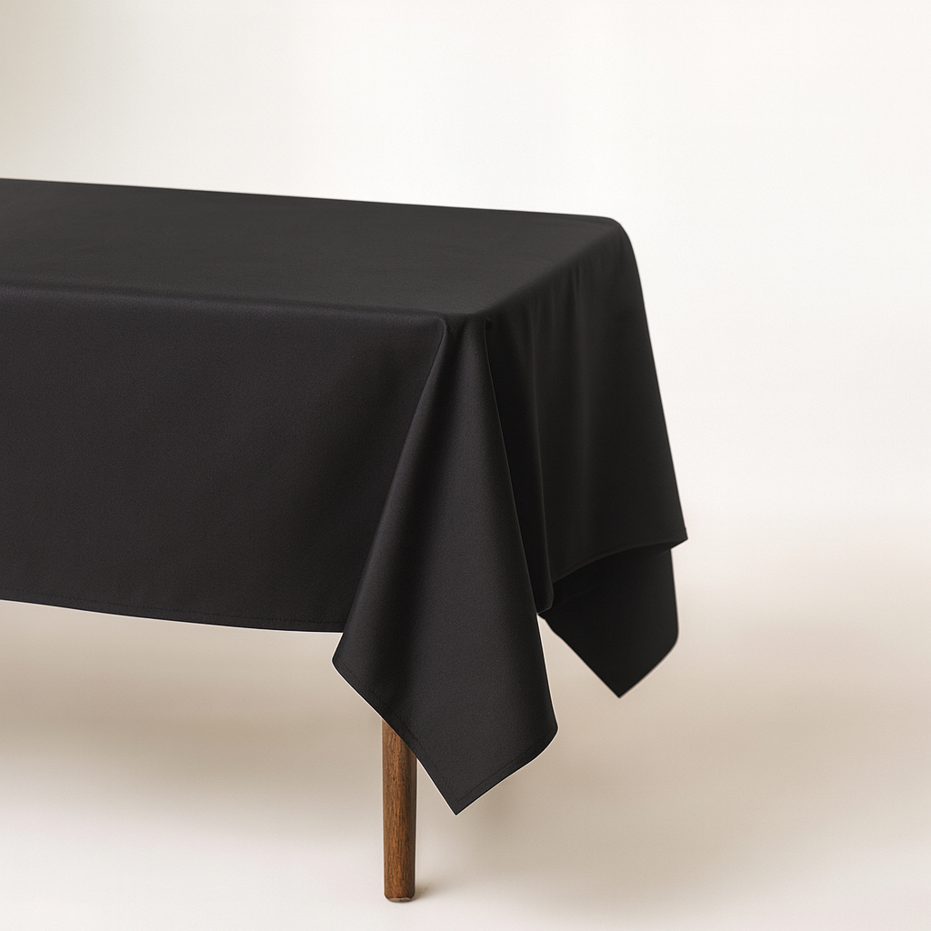 Mantel algodón negro rectángular