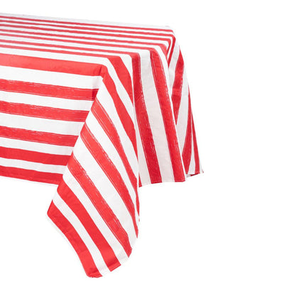 Mantel tela raya rojo