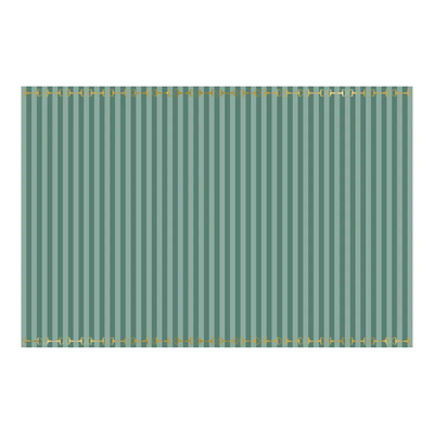 Green striped paper tablecloth