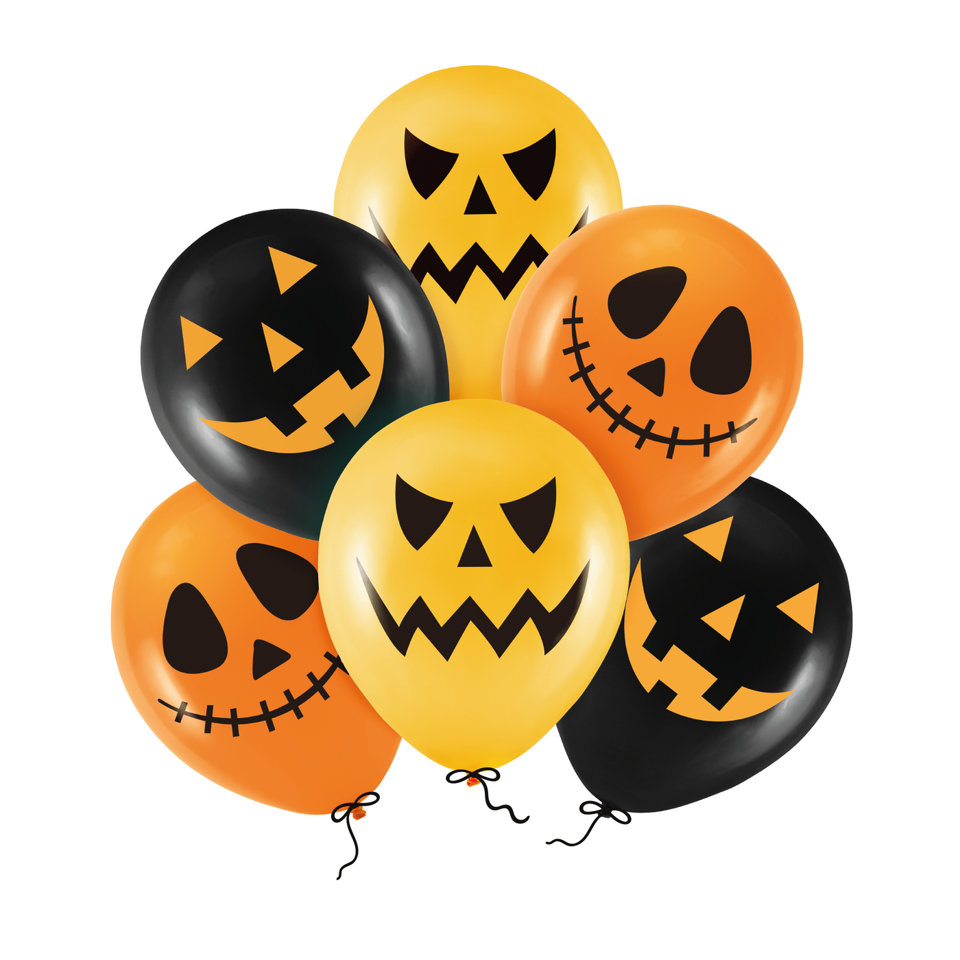 Mix globos ECO Happy Halloween calabazas / 6 uds.