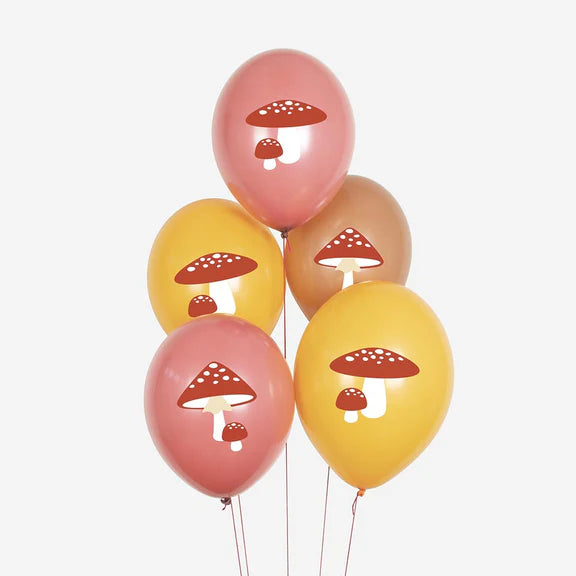 Eco mix mushroom balloons / 5 pcs.