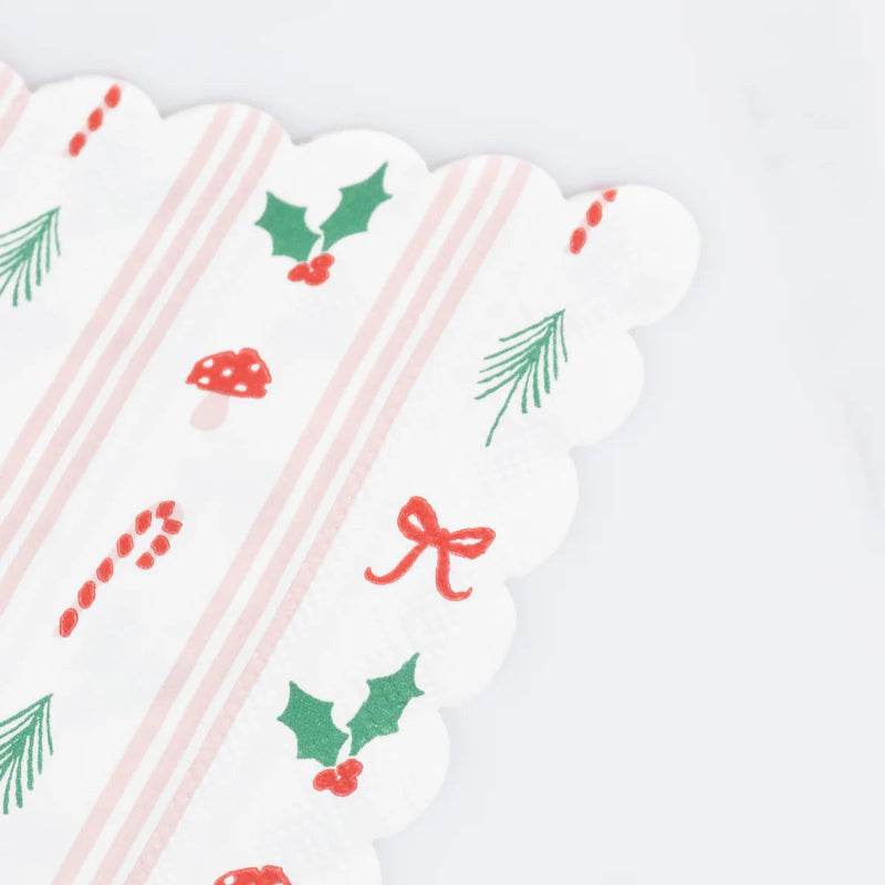 Servilletas motivos Navideños y rayas / 16 uds.
