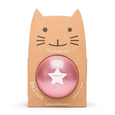 Pelota estrella glitter rosa