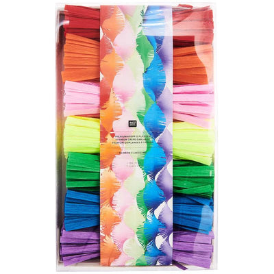 Multicolor crepe garland kit / 7 pcs.