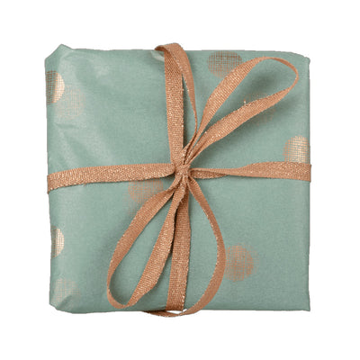 Dusty green gold taupe tissue paper / 5 pcs.