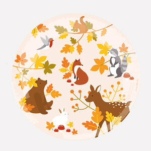 Placas Eco mix animais da floresta no outono / 8 unidades.