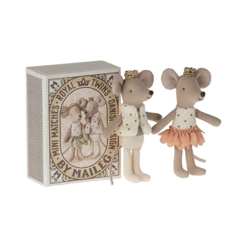 Little Mice Prince Brothers in a Maileg Matchbox