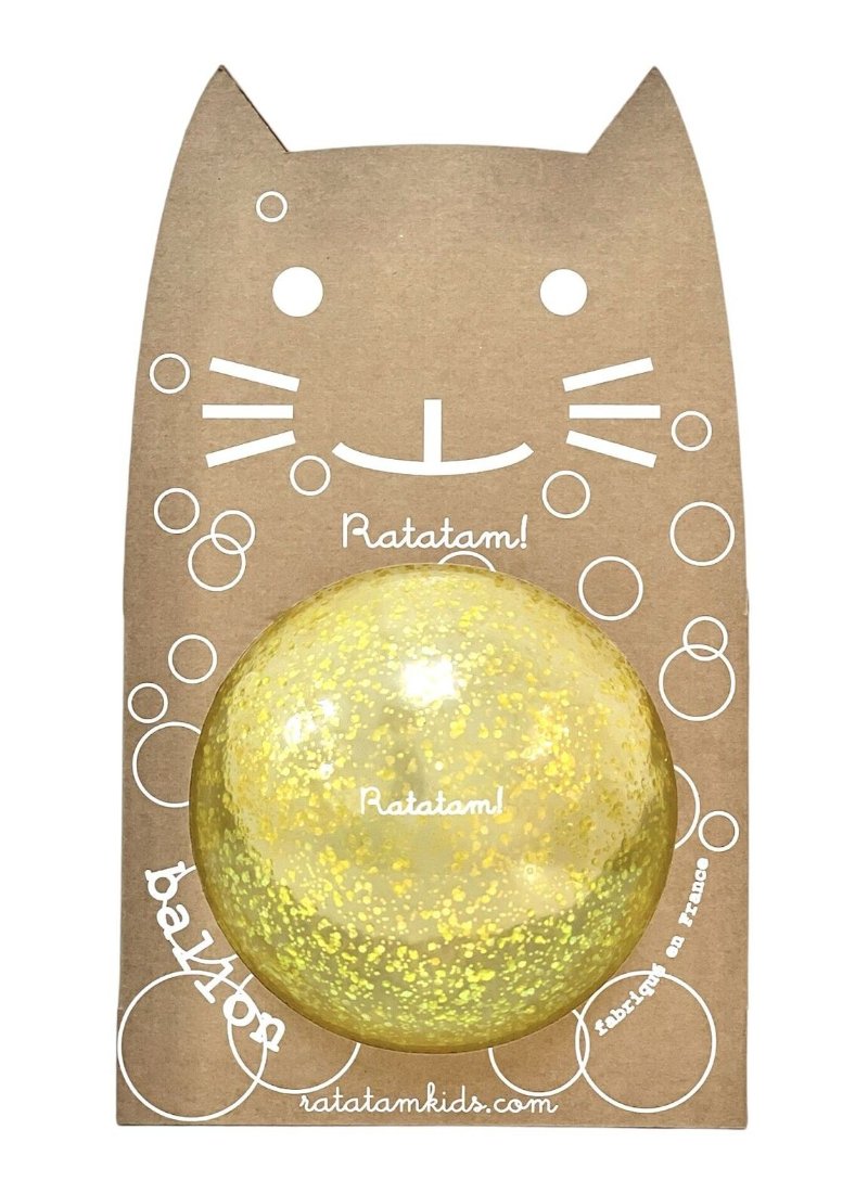 Pelota burbuja glitter amarilla