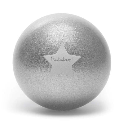 Pelota estrella glitter plata