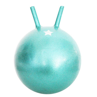 Bola saltitante com glitter turquesa