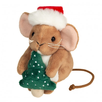 Mini ratón de Navidad con Árbol  11 cm.