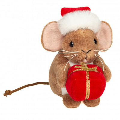 Mini ratón de Navidad con Regalo  11 cm.