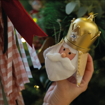 Peso de suspensão de balão dourado dos Três Reis Magos com luz