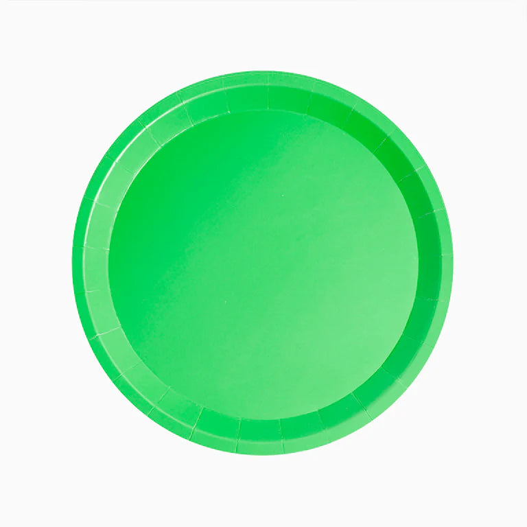 Plato biodegradable verde basic / 10 uds.