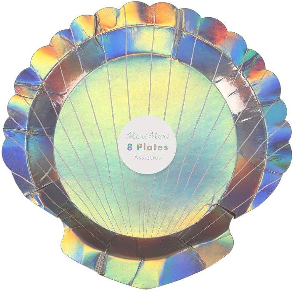 Platos concha iridiscente premium / 8 uds.